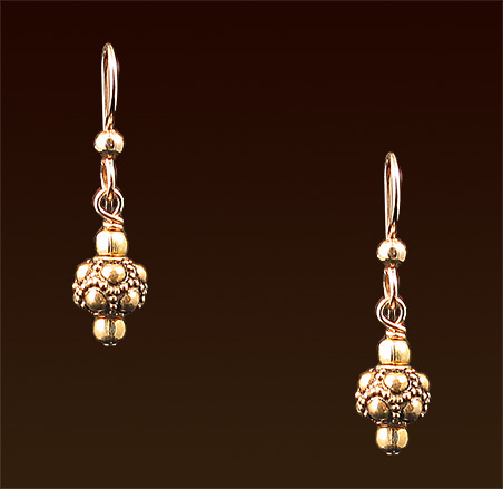 Vermeil Bali beads, french wires earrings